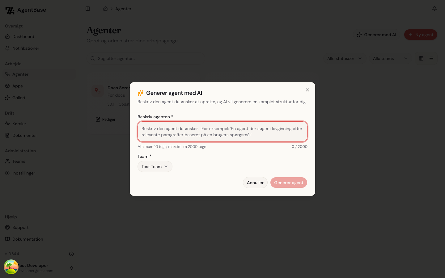 AI Agent Generation Dialog