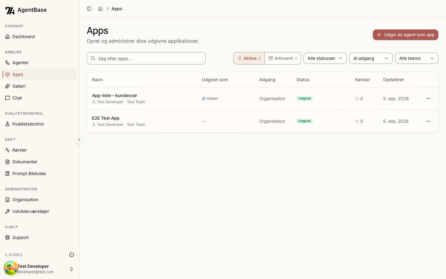Apps liste