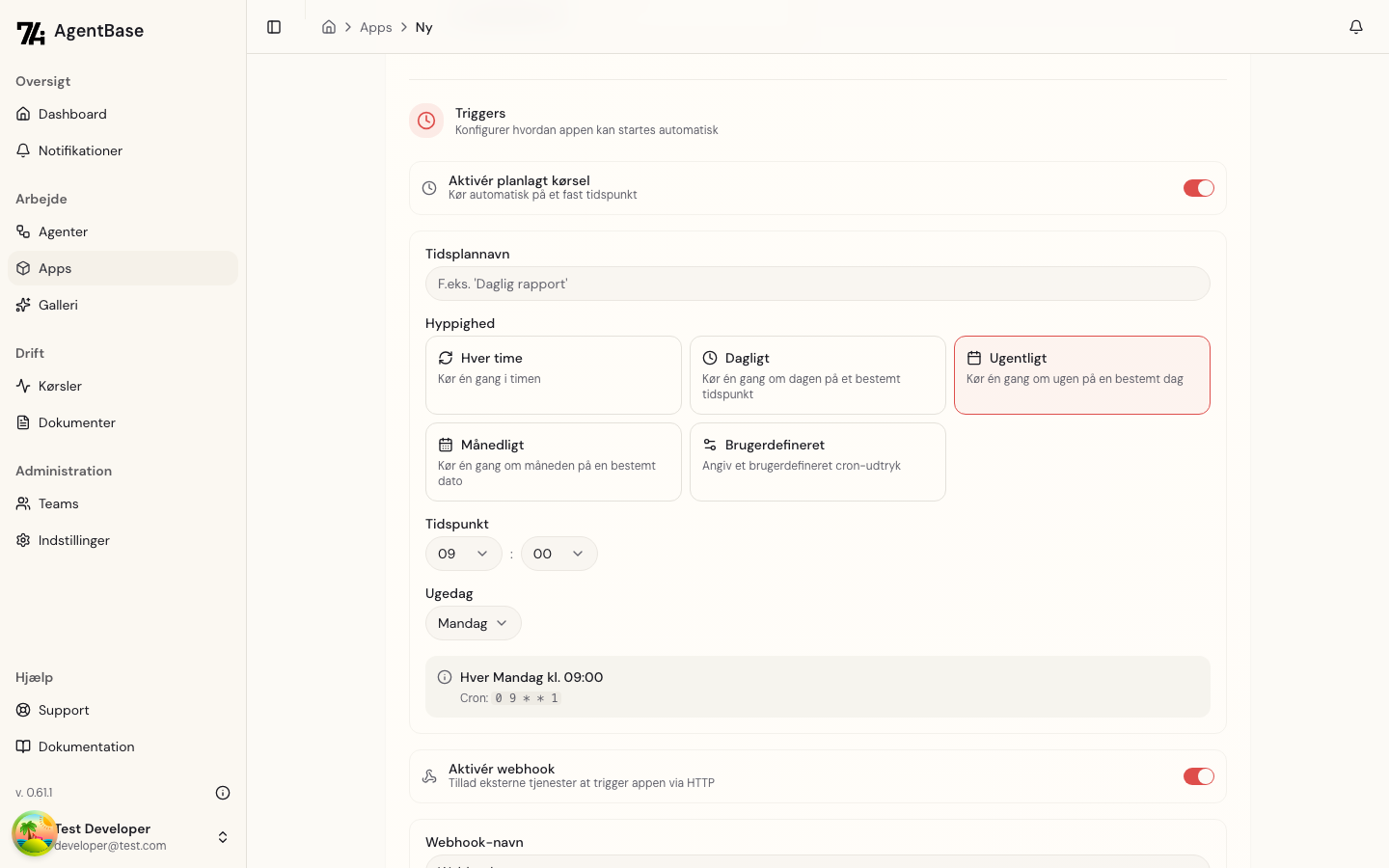Webhook konfiguration