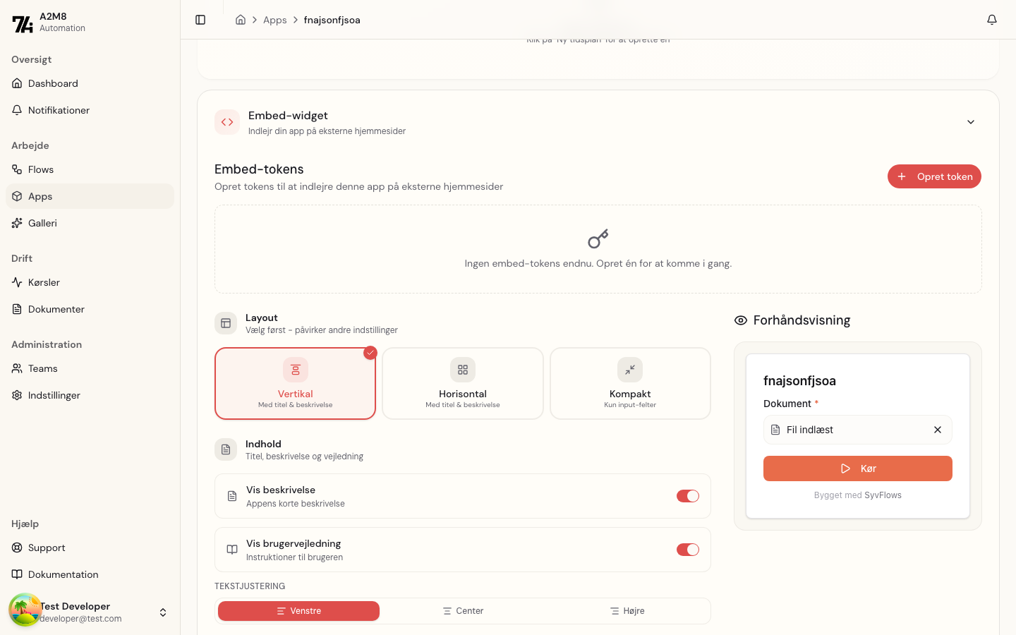 Layout valgmuligheder