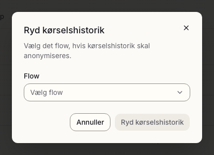 Ryd kørselshistorik
