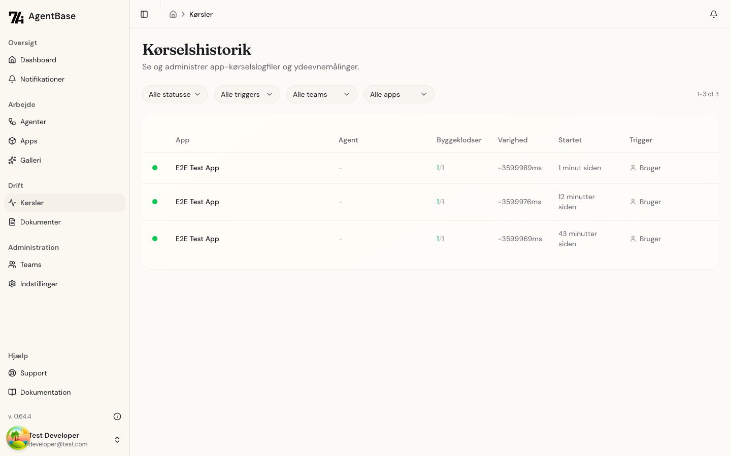 Kørselshistorik for planlagte jobs