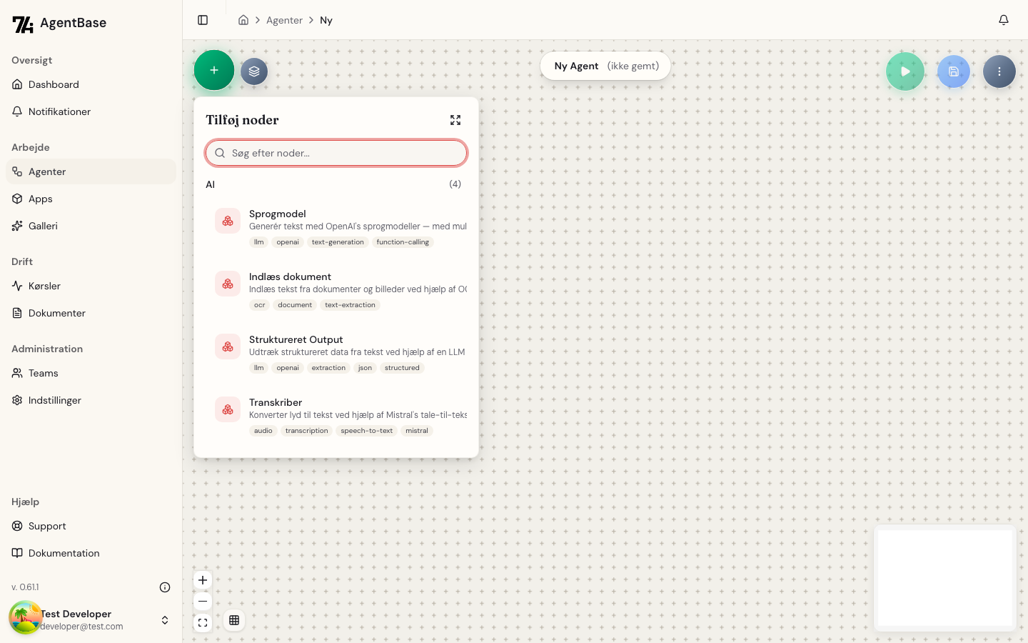Tilføj byggeklodser popover