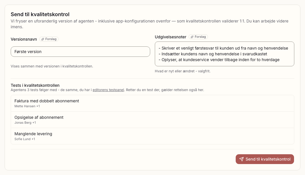 Send til kvalitetskontrol