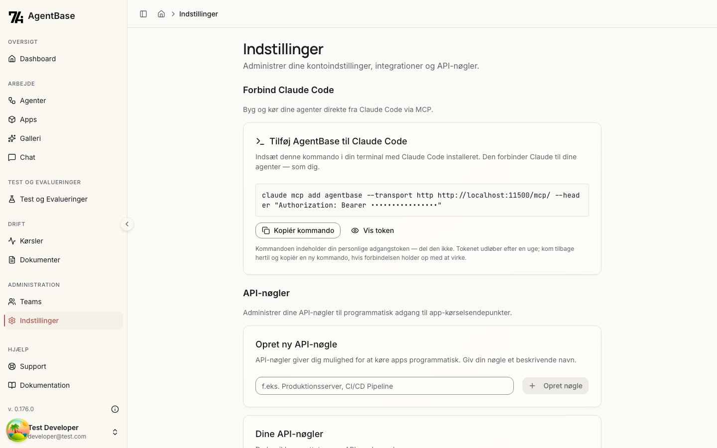 Opret API-nøgle