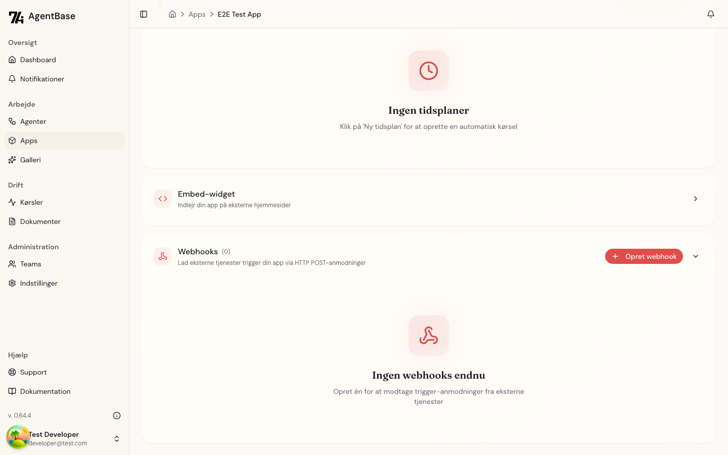 Webhook sektion